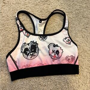 SCUMMY BEARS TANK TOP SPORTS BRA NWOT SIZE M PINK BLACK
